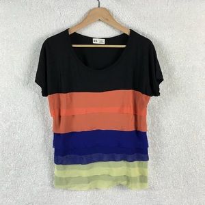 MS Color Block Fluttery Top, No Size, Worn Once